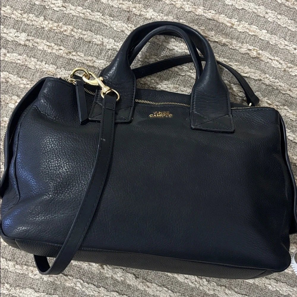 Vince Camuto Jayde Satchel‎ Black Leather Crossbody Bag
